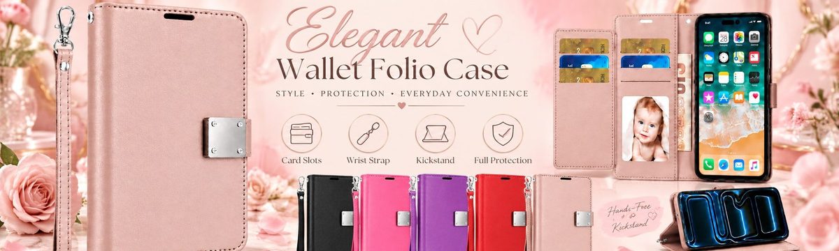 Wallet Folio Case — 6 Card Slots
